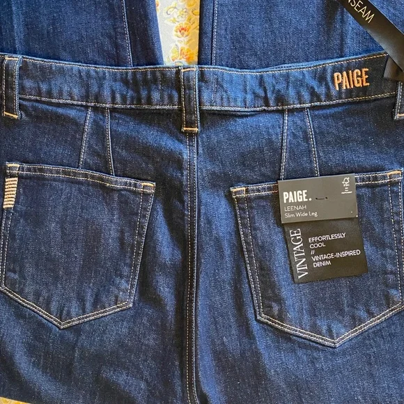 Paige Leenah Slim Wide-Leg Denim Jeans - Picture 6 of 10